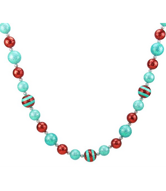 5'L Glitter Stripe Ball Garland