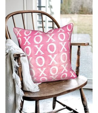 Pink XOXO Pattern Pillow