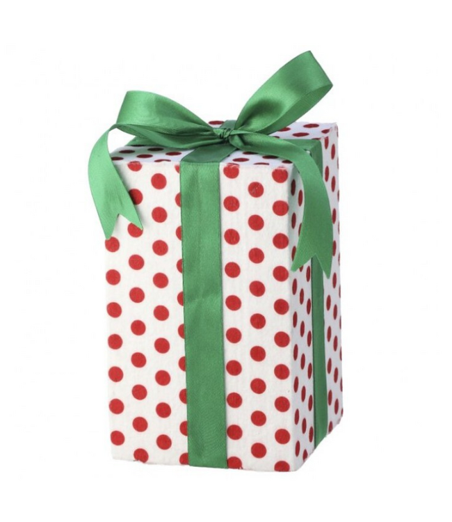 8" Polka Dot Gift Box Ornament