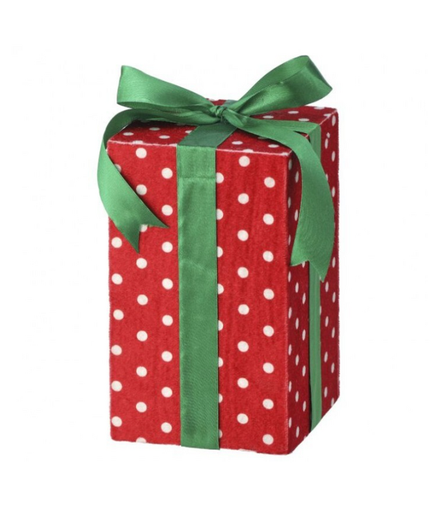 8" Polka Dot Gift Box Ornament