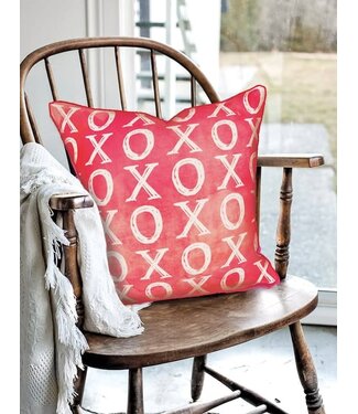 Red XOXO Pattern Pillow