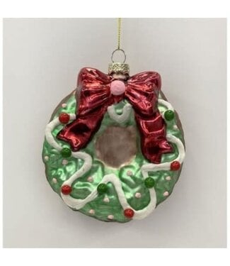 5" Glass Holiday Sweets Wreath Ornament
