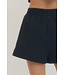 Hannah Solid Elastic Waist Shorts