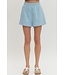 Hannah Solid Elastic Waist Shorts