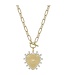 Gold Chain with Rhinestone Studded Heart Charm 16"-18" Necklace