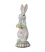 18" Resin Sugared Bunny on Pedestal