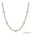 Water Resistant Gold Textured Chain with Pink Epoxy Heart 16"-18" Necklace