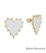 White Studded .75" Heart Stud Earring