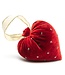 HOT SKWASH Small Crystal Silk Velvet Heart With Ribbon