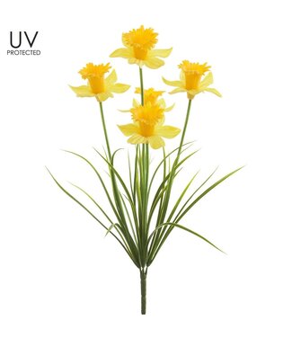 18" UV Protected Daffodil Bush Yellow