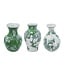 Green & White Porcelain Vase with Nature-Inspired Motifs - Sold Individually