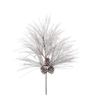 36” Long Snow Pine with Cones Spray