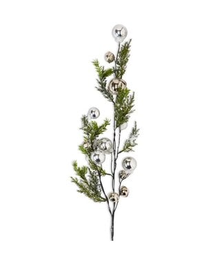 35 Inch Snowy Pine Branch w/Silver Bells