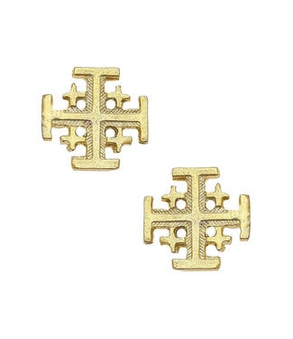 SUSAN SHAW Gold Multi Cross Stud Earring