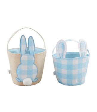 Blue Check Bunny Basket