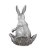 Stoneware Rabbit with Flower Shaped Bowl