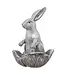Stoneware Rabbit with Flower Shaped Bowl