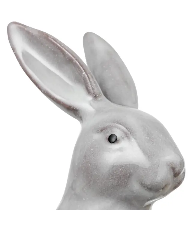 Stoneware Rabbit with Flower Shaped Bowl