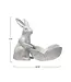 Stoneware Rabbit with Flower Shaped Bowl