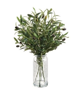 22 Inch Olive in Glass Vase Green
