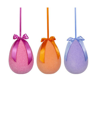 10” Sherbet Flocked Hanging Egg