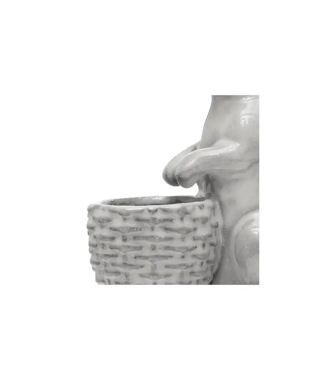 Stoneware Rabbit with Embossed Planter