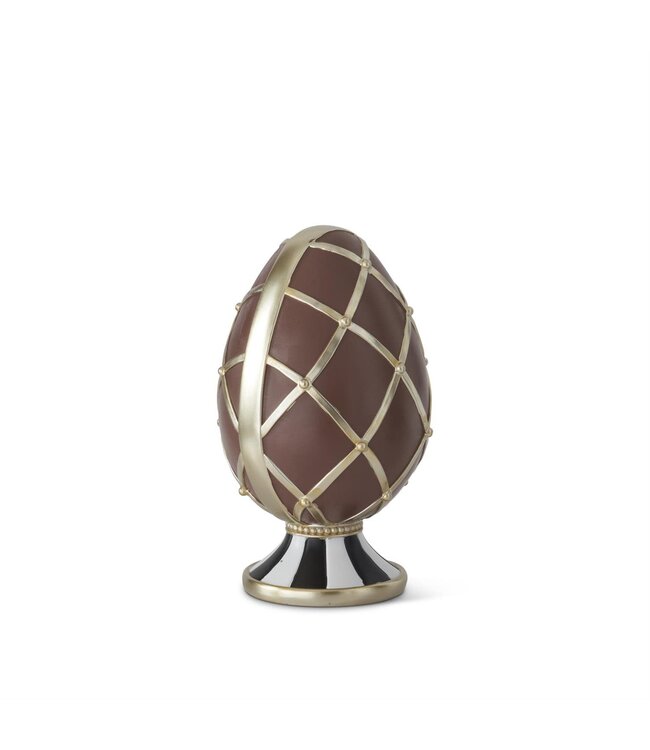 16.5 Inch Chocolate & Gold Resin Easter Egg