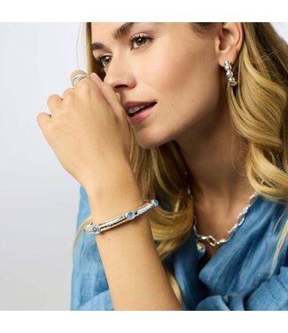 JULIE VOS Catalina Hinge Bangle - Silver