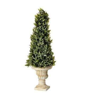 Flocked Sage Cone Topiary 24"