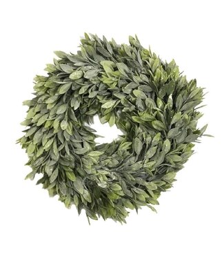 12" Flocked Sage Candle Ring