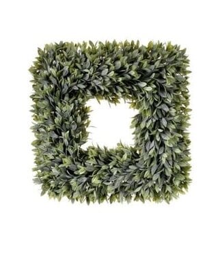 19" Flocked Sage Square Wreath