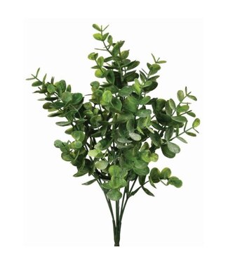 Plastic Eucalyptus Bush X7 13” - Frosted Green