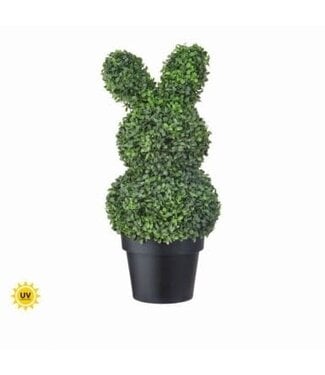 26" UV Boxwood Bunny Topiary