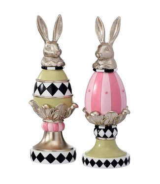 13.5" Resin Garden Bunny Egg Topiary - Sold Individually