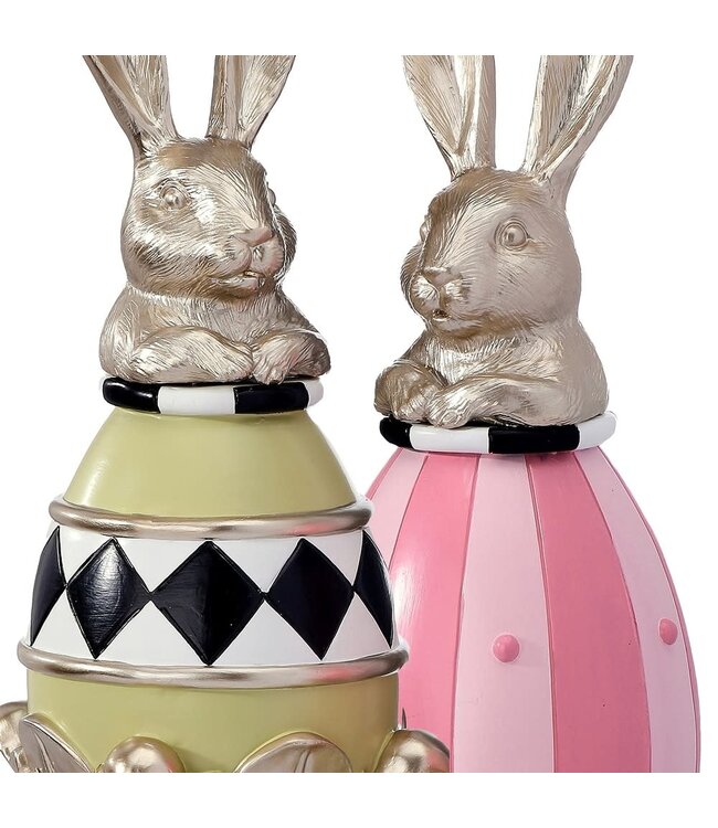 13.5" Resin Garden Bunny Egg Topiary - Sold Individually