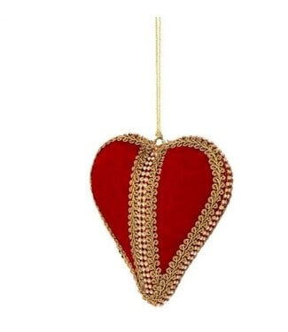 5" Velvet Heart Ornament