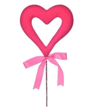 18" Flocked Open Heart Pick