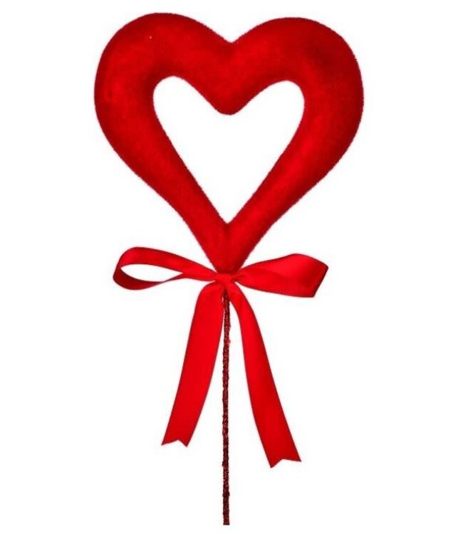 18" Flocked Open Heart Pick