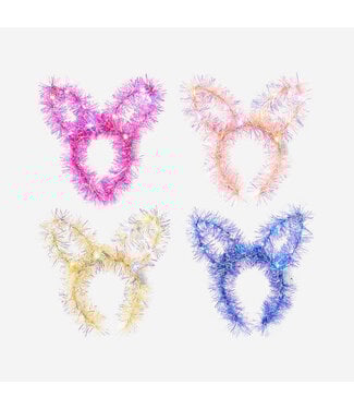 9" Tinsel Bunny Ear Lighted Headband