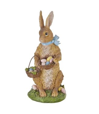 10.5" Vintage Rabbit with Basket of Eggs
