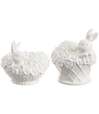 4" Bunny Tapper Holder White - Sold As Set