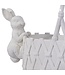16" Resin Basket Planter With Bunnies