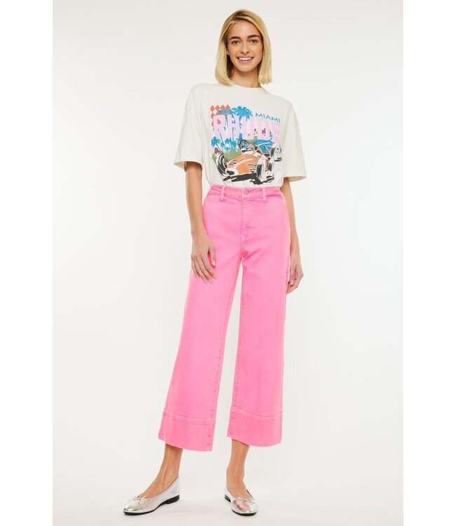 Paula High Rise Cropped Wide Leg Jeans