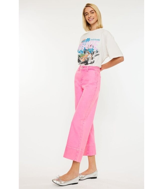 Paula High Rise Cropped Wide Leg Jeans