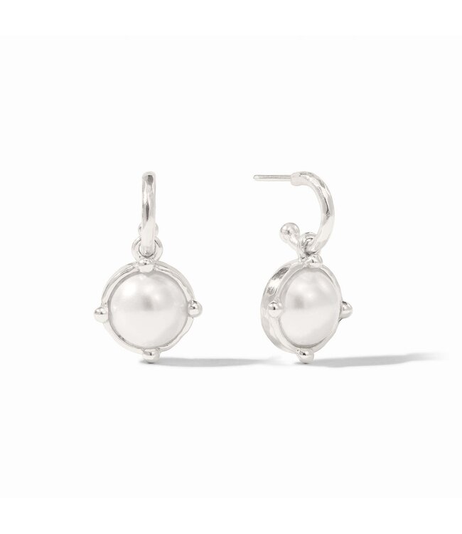 JULIE VOS Honeybee Hoop & Charm Silver Earring