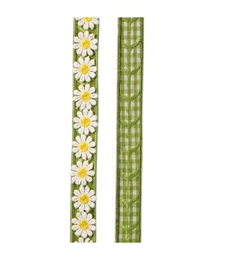 1”x5y Daisy/Gingham Ribbon