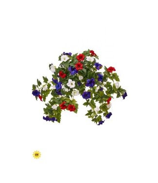 26" UV Hanging Petunia Plant Red White Blue