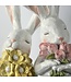 12" Resin Thoughtful Bunny with Flowers - Sold Individually