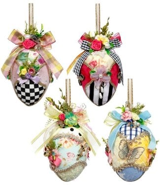 MARK ROBERTS 6" Fabric Jeweled Easter Egg SOLD INDIVIDUALLY