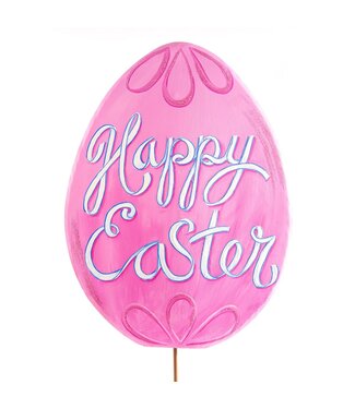THE ROUND TOP COLLECTION Pink "Happy Easter" Egg